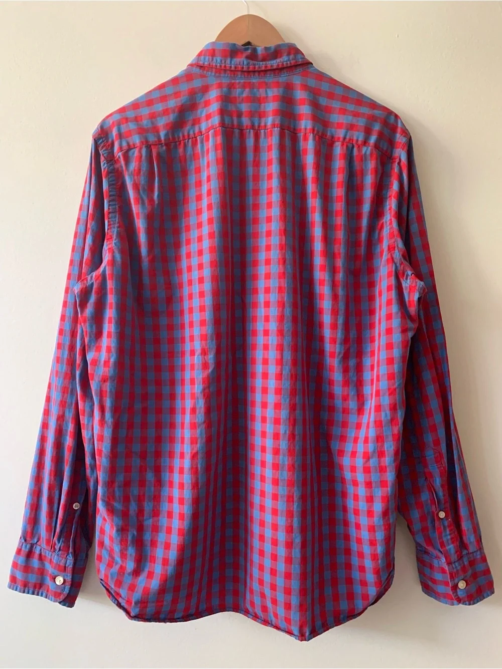 NEW J. Crew Red and Blue Gingham Button-Down Cotton Shirt